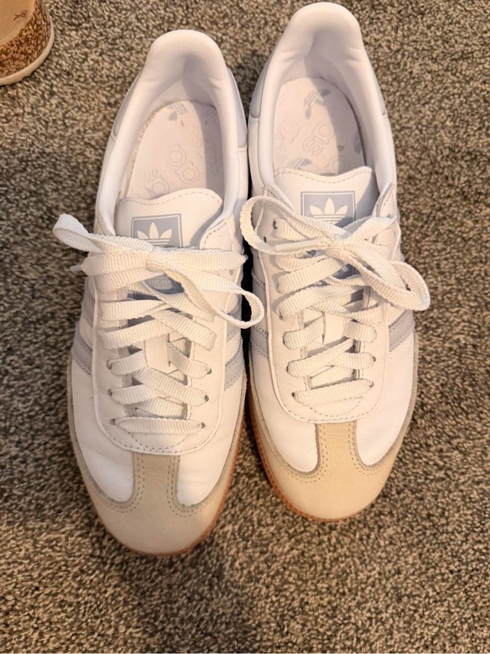 Adidas Gazelle Bold White & Beige Sneakers